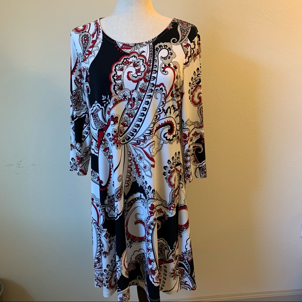 Chico’s Paisley Sheath Midi Dress Size 0 (S)